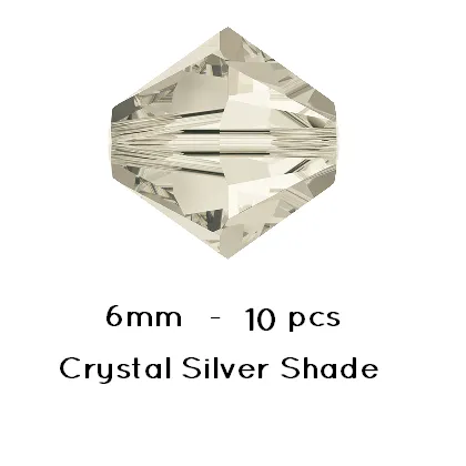 5328 Swarovski Xillion beads Silver Shade 6mm (10)