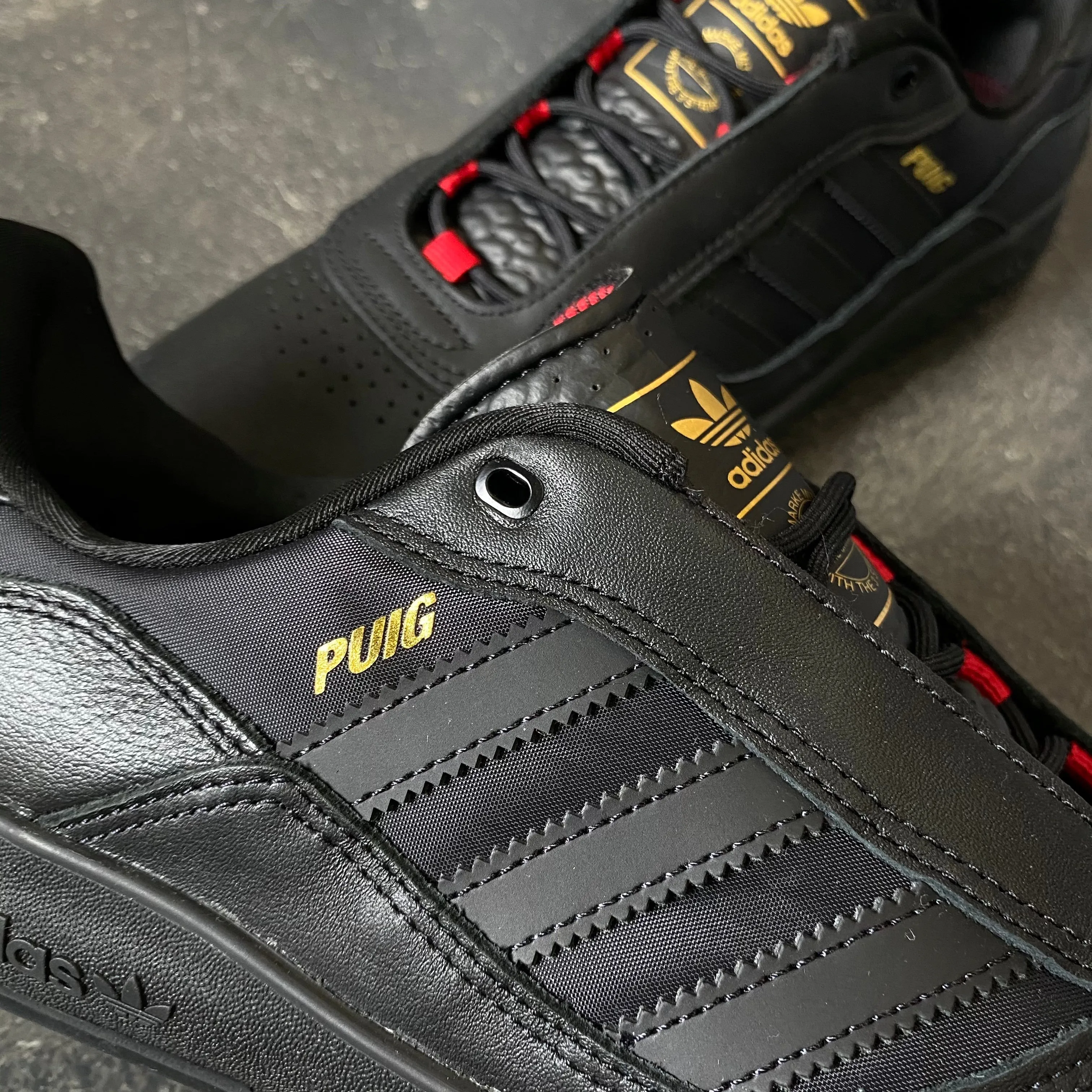 Adidas Puig Black/Red Leather SALE