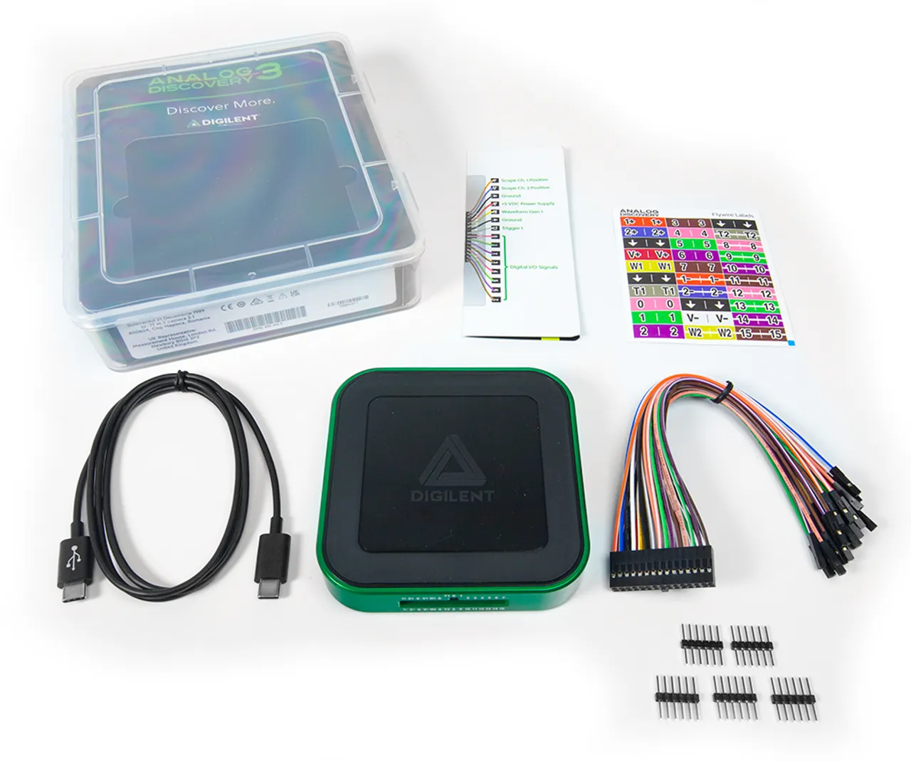 Analog Discovery 3: 125 MS/s USB Oscilloscope, Waveform Generator, Logic Analyzer, and Variable Power Supply