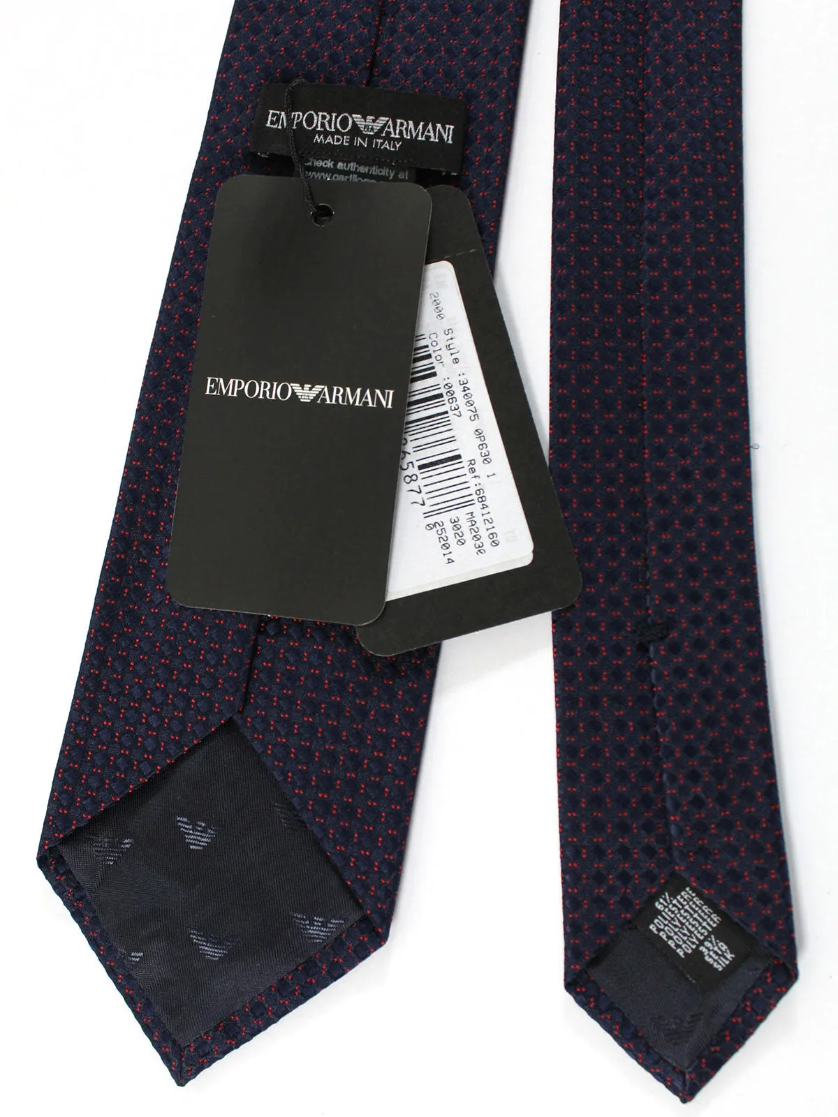 Armani Tie Navy Red Geometric