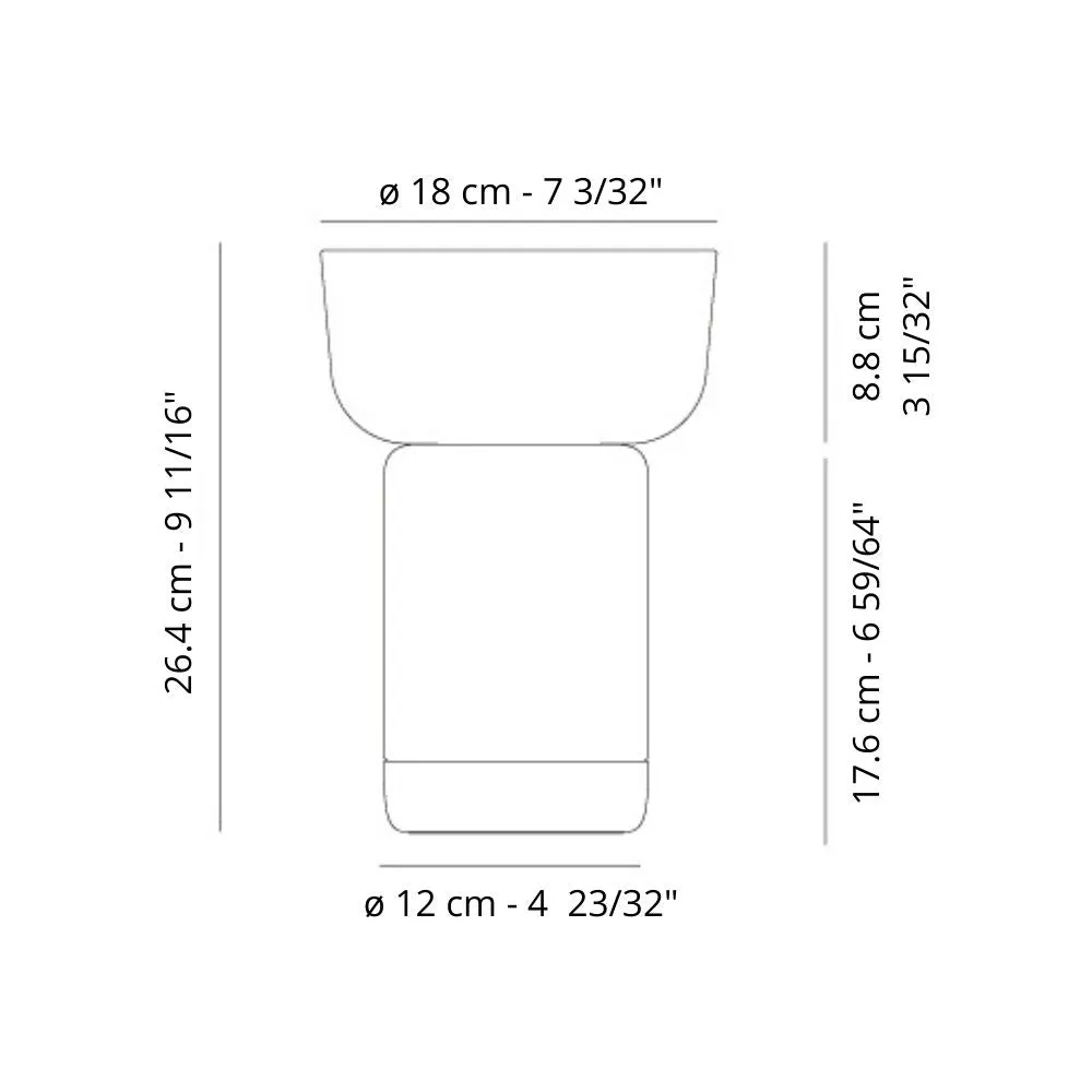 Artemide Bontà LED portable table lamp with bowl diam. 18 cm.