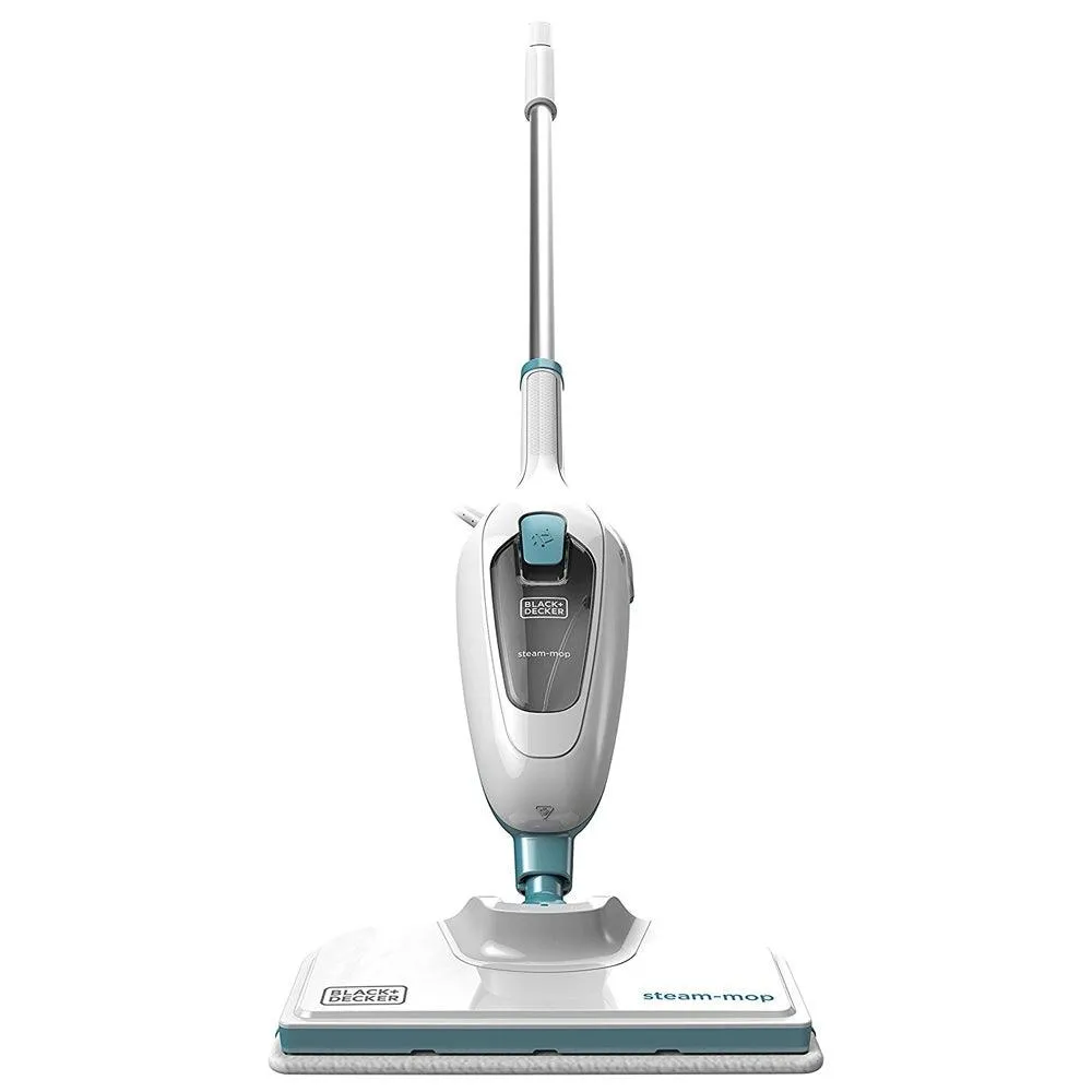 Black & Decker 1300W Steam Mop - White & Blue | FSM13E1-GB