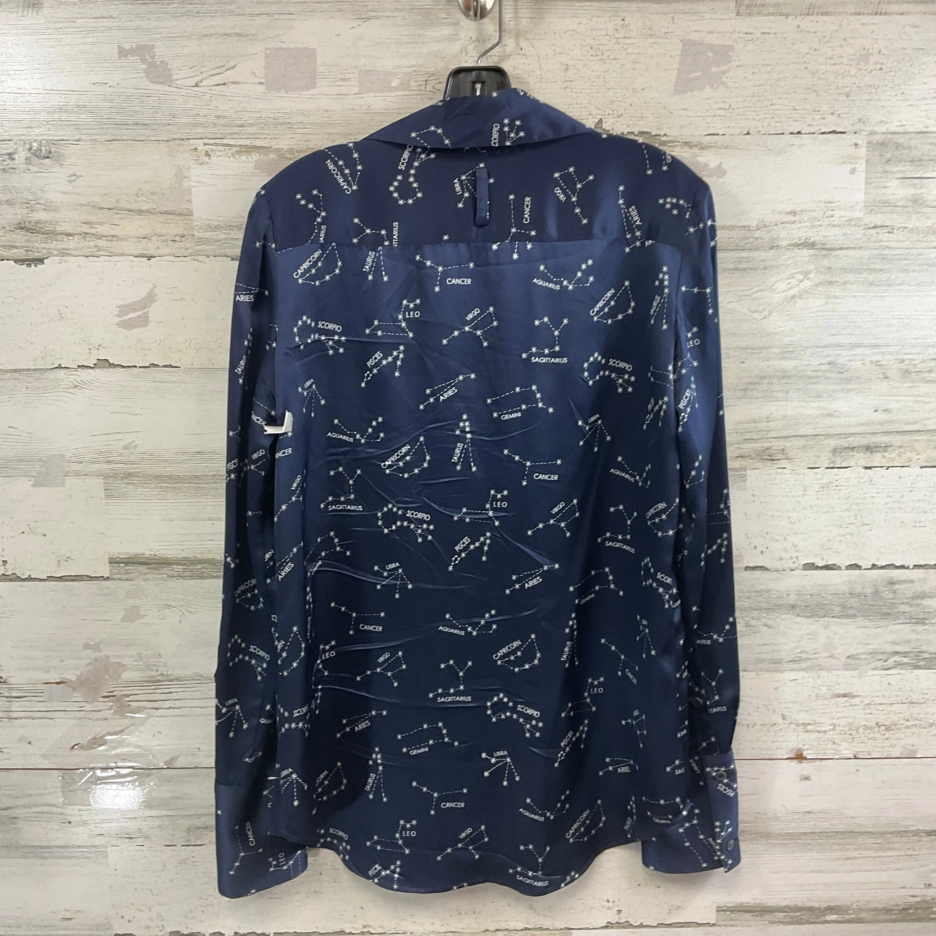 Blouse Long Sleeve By KAL RIEMAN In Navy, Size: S