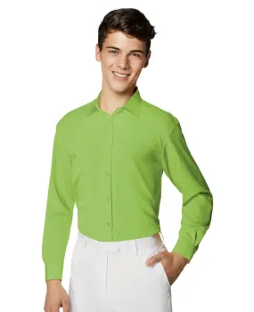 Boy's Green Microfiber Coloured Shirt