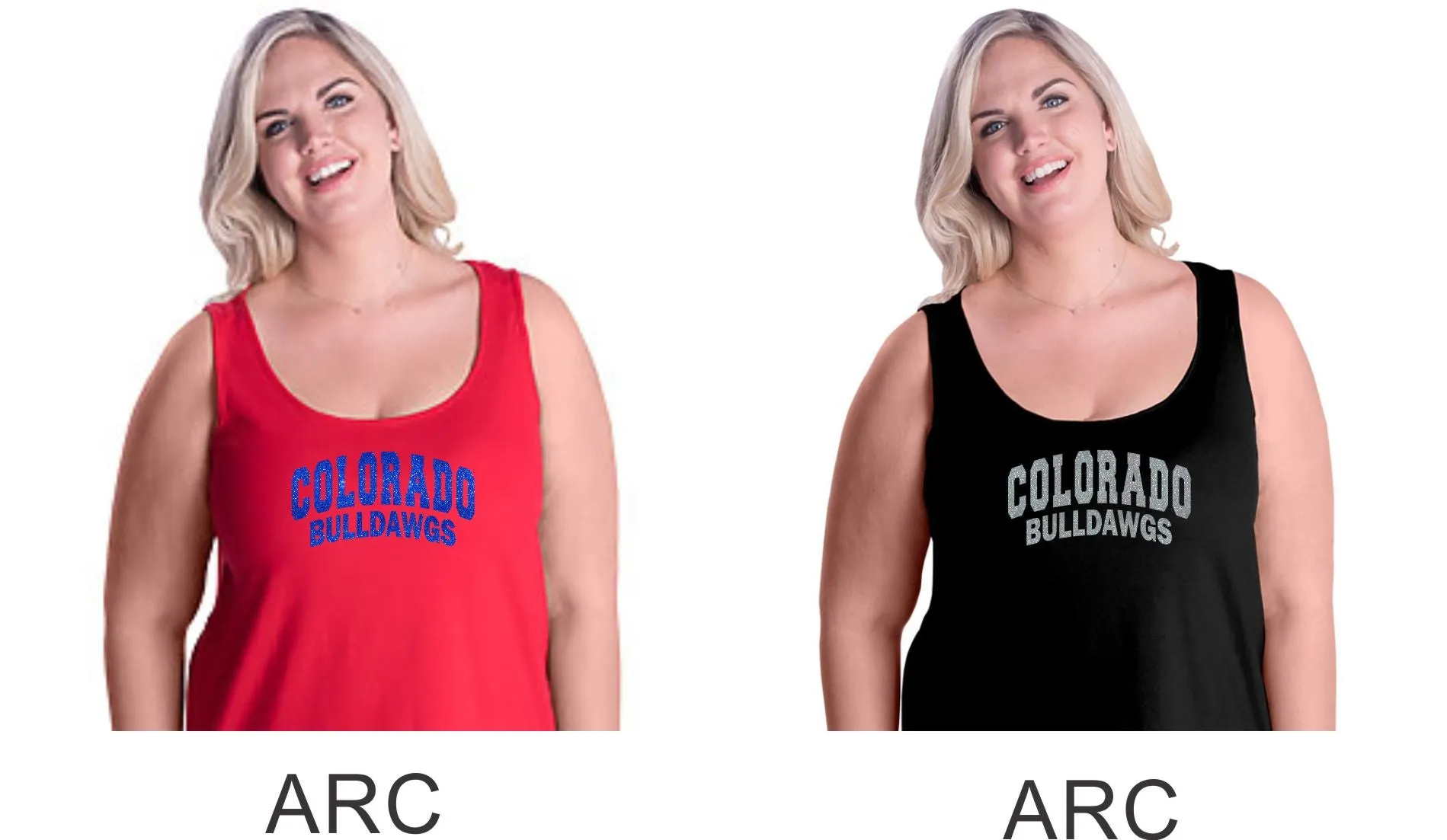 Bulldawgs Curvy Ladies Basic Tank- 4 designs- Matte or Glitter