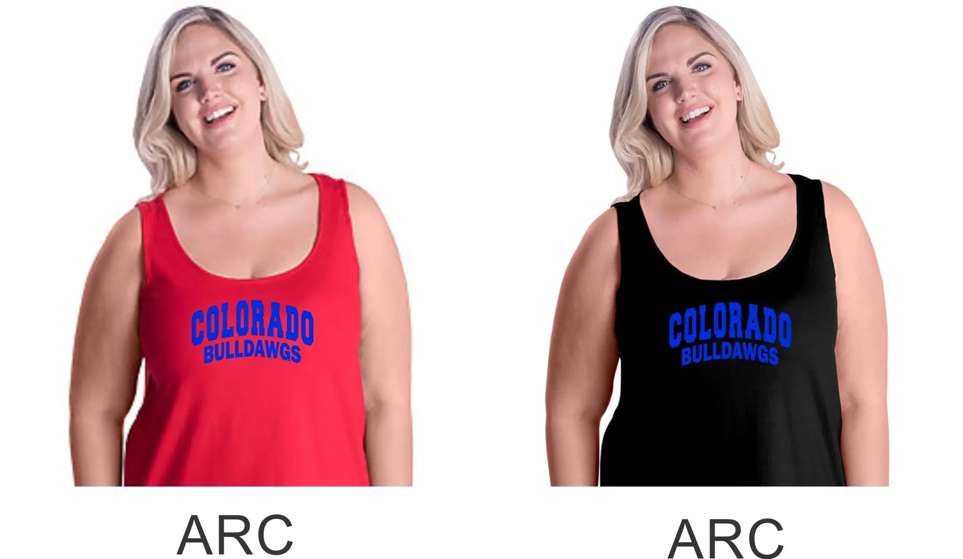 Bulldawgs Curvy Ladies Basic Tank- 4 designs- Matte or Glitter