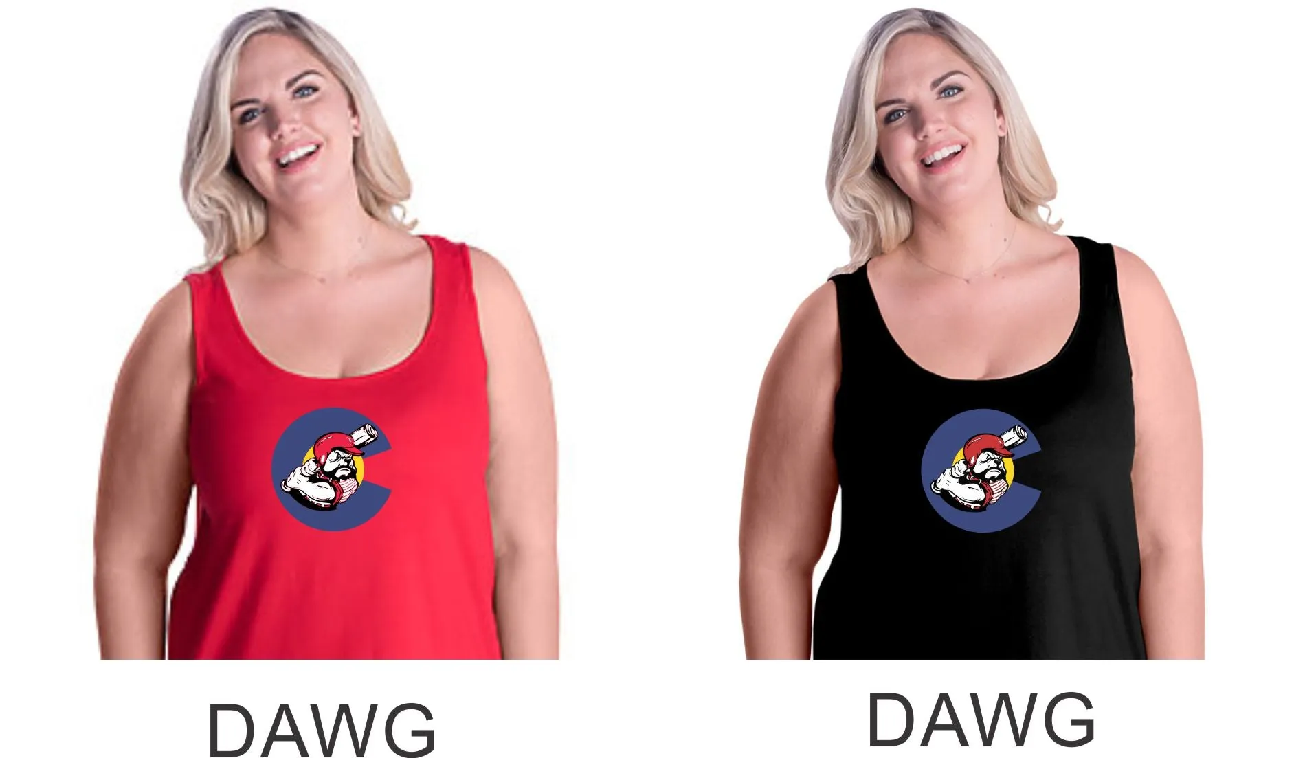 Bulldawgs Curvy Ladies Basic Tank- 4 designs- Matte or Glitter