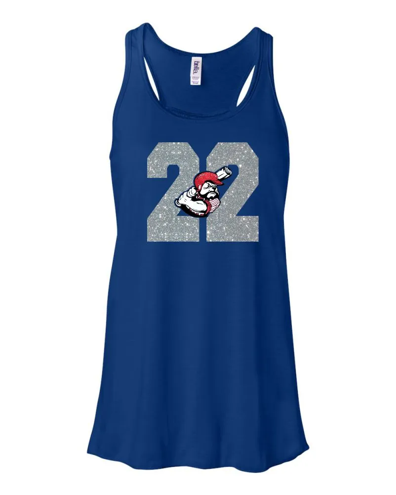 Bulldawgs NUMBER Flowy Tank- Matte or Glitter