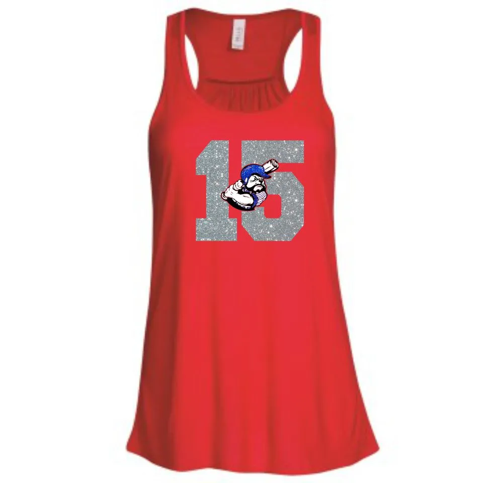 Bulldawgs NUMBER Flowy Tank- Matte or Glitter