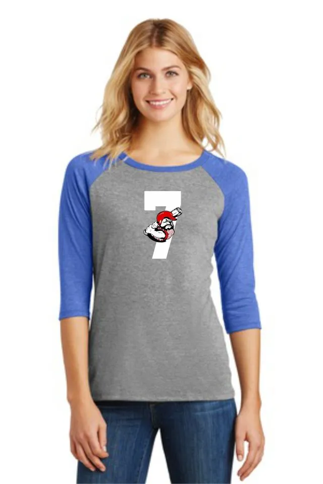 Bulldawgs NUMBER Ladies Raglan- Matte or Glitter