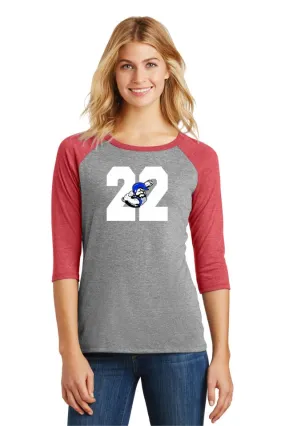 Bulldawgs NUMBER Ladies Raglan- Matte or Glitter