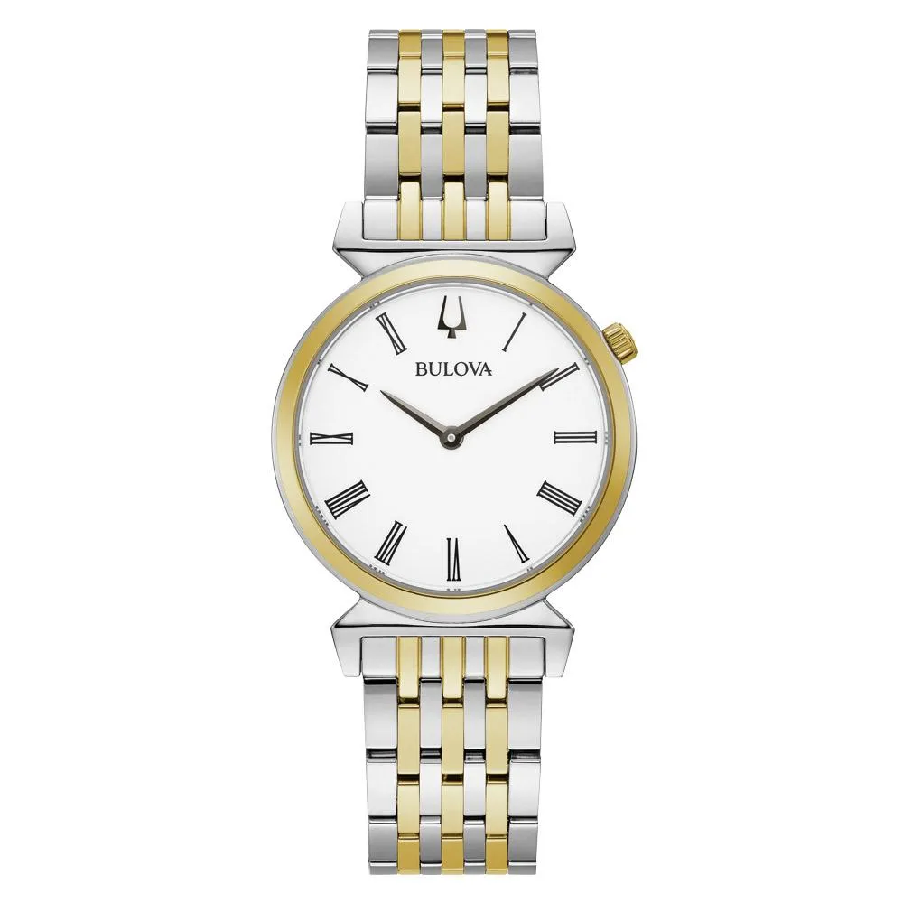 Bulova Classic Two-Tone Steel White Dial Women's Watch - 98L264