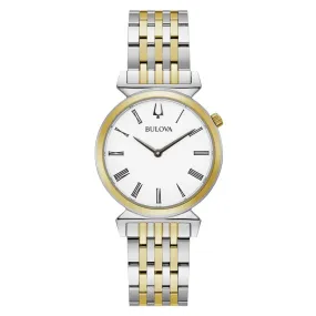 Bulova Classic Two-Tone Steel White Dial Women's Watch - 98L264