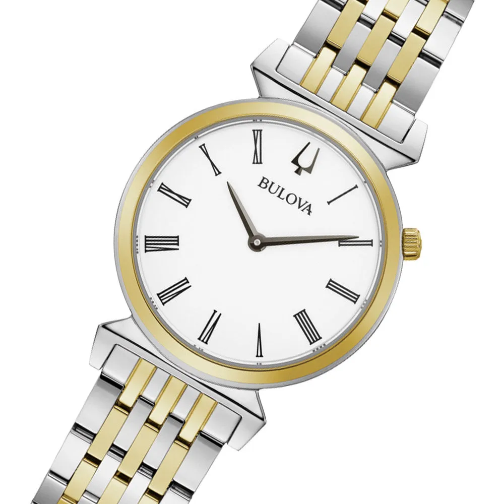 Bulova Classic Two-Tone Steel White Dial Women's Watch - 98L264