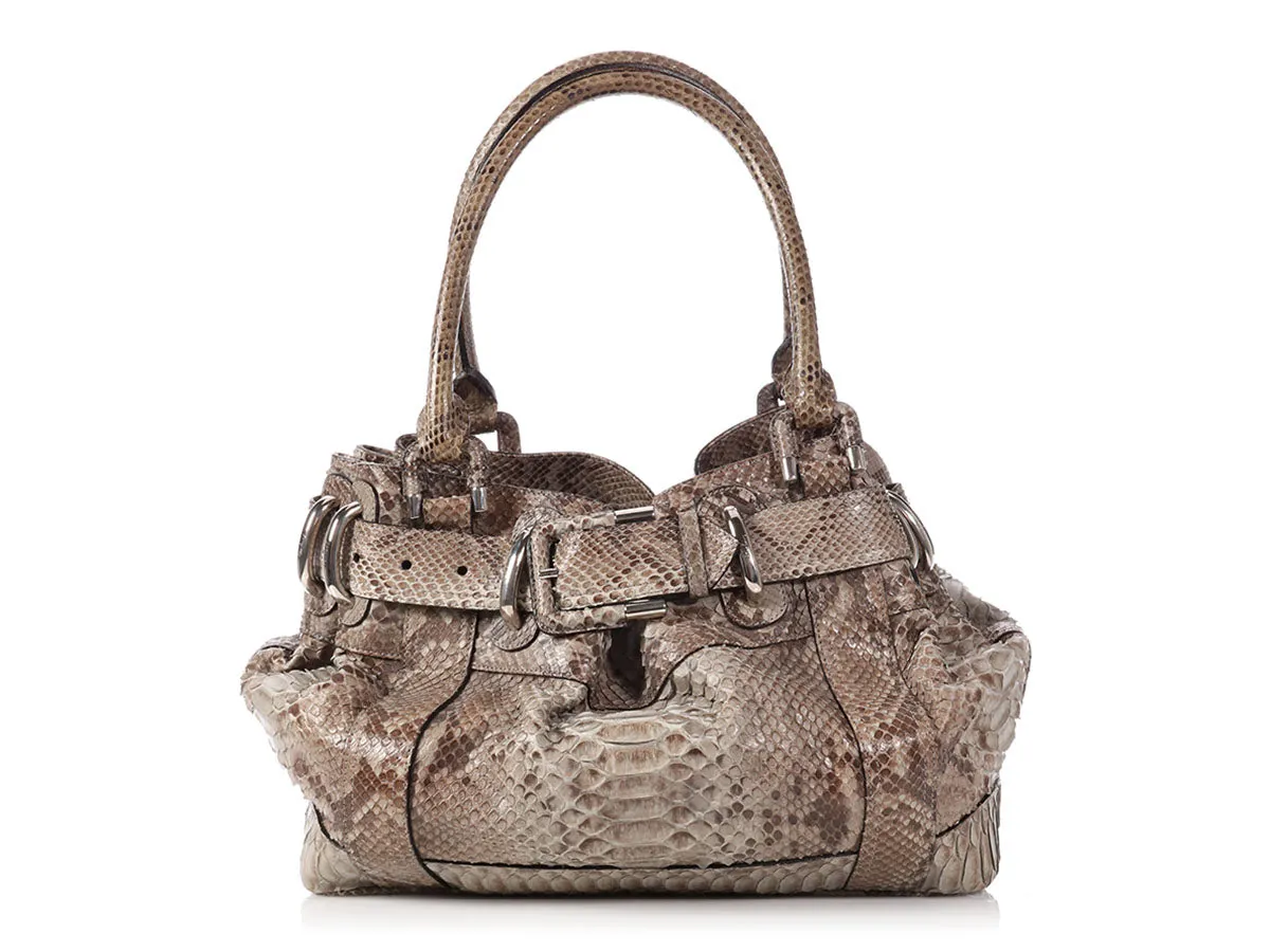 Burberry Large Woven Python Beaton Bag