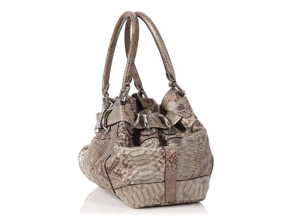 Burberry Large Woven Python Beaton Bag