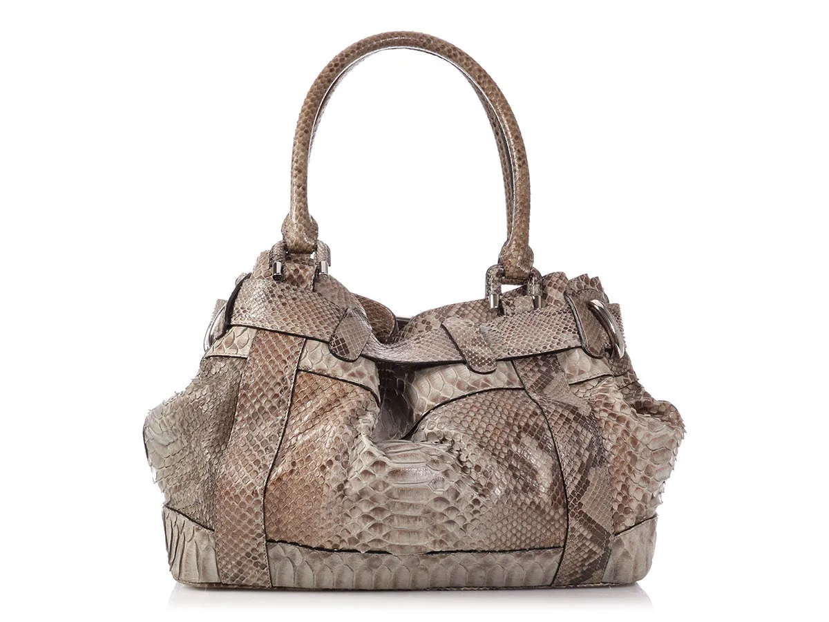 Burberry Large Woven Python Beaton Bag