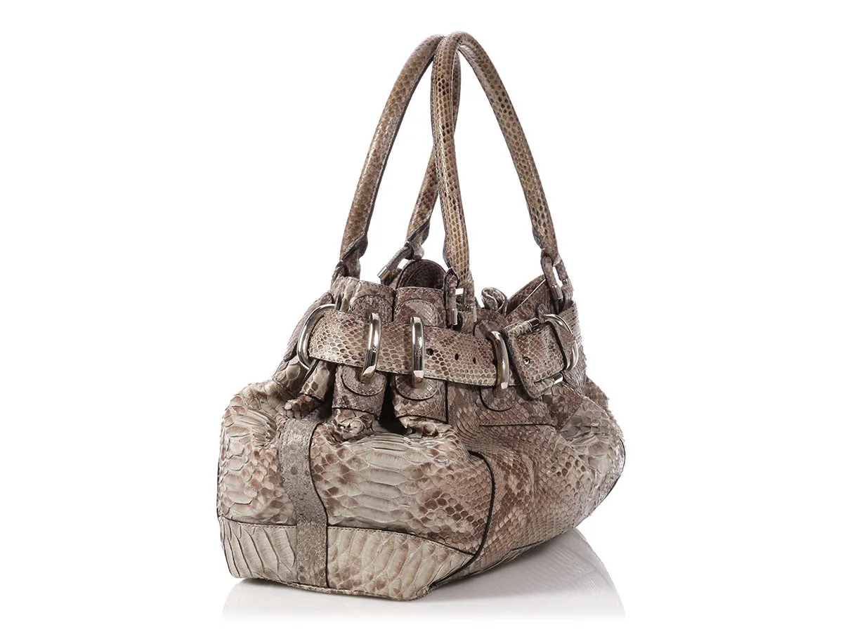 Burberry Large Woven Python Beaton Bag