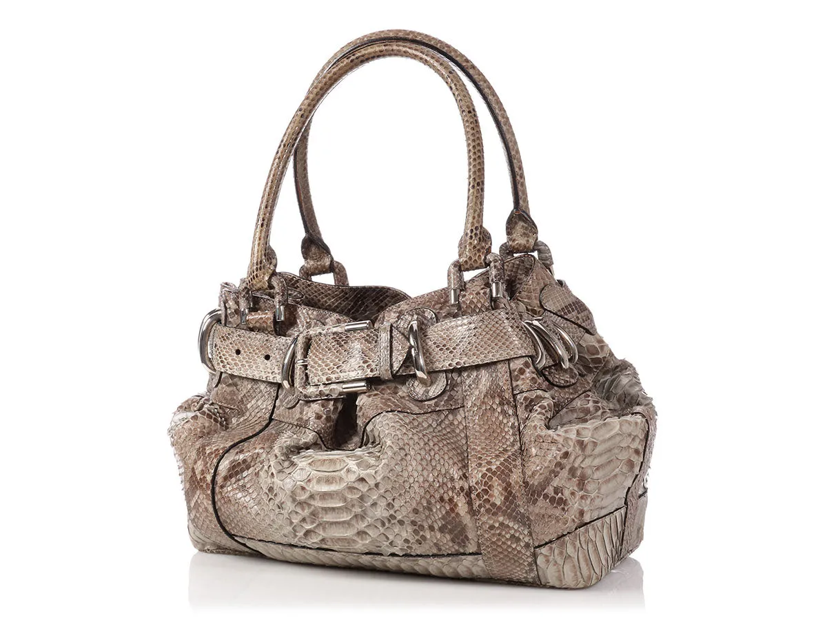 Burberry Large Woven Python Beaton Bag