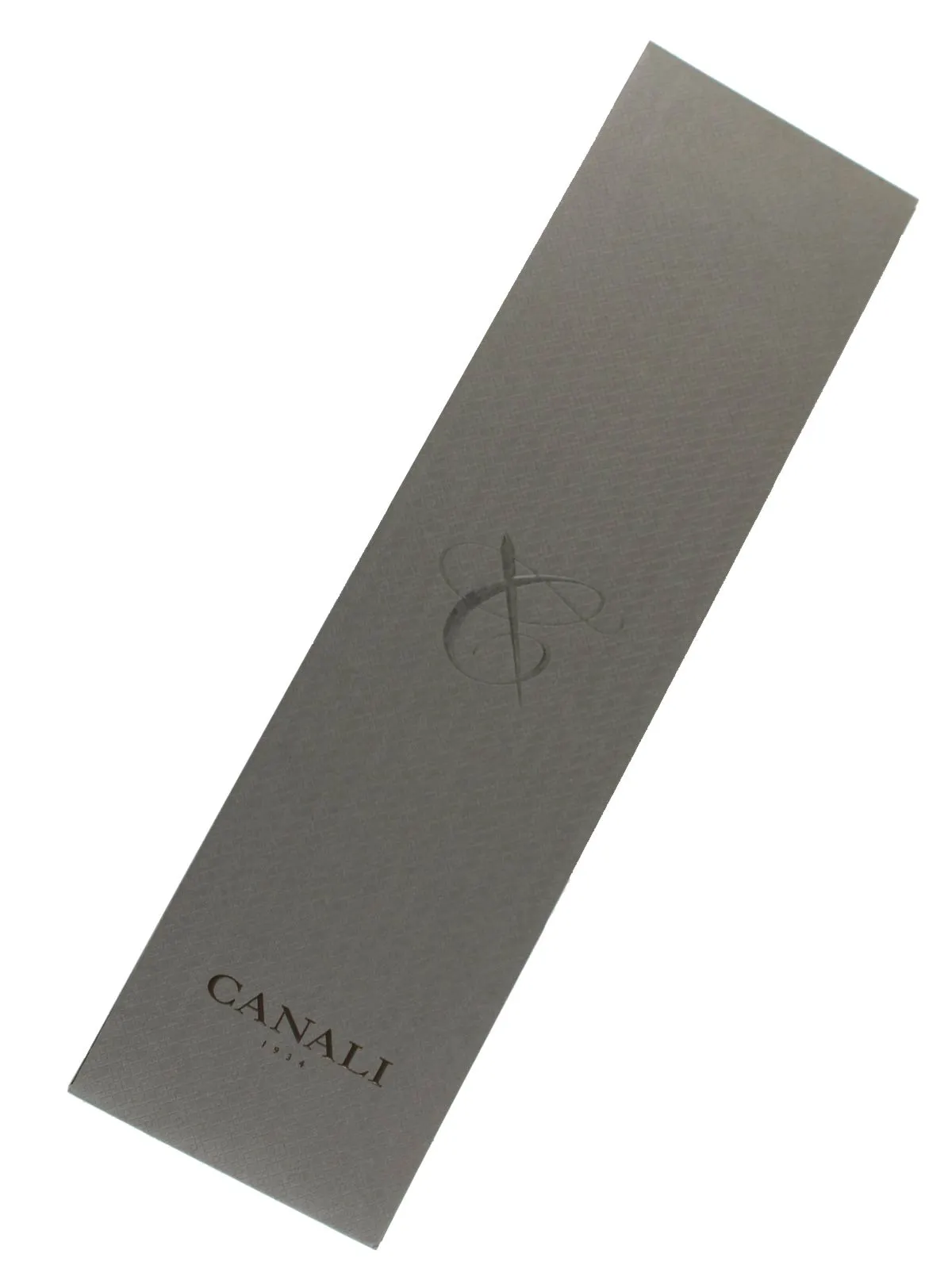 Canali Silk Tie Navy Blue Silver Striped Pattern