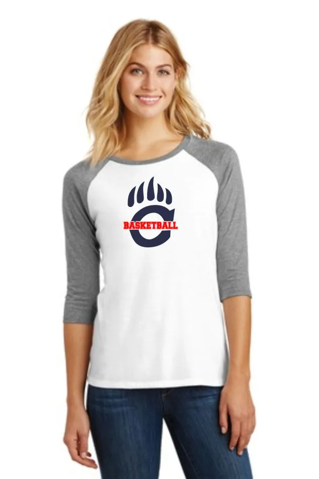 Chap Basketball Claw Ladies Raglan- Matte, Glitter, or Basketball Print