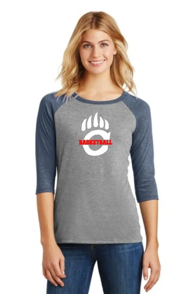 Chap Basketball Claw Ladies Raglan- Matte, Glitter, or Basketball Print