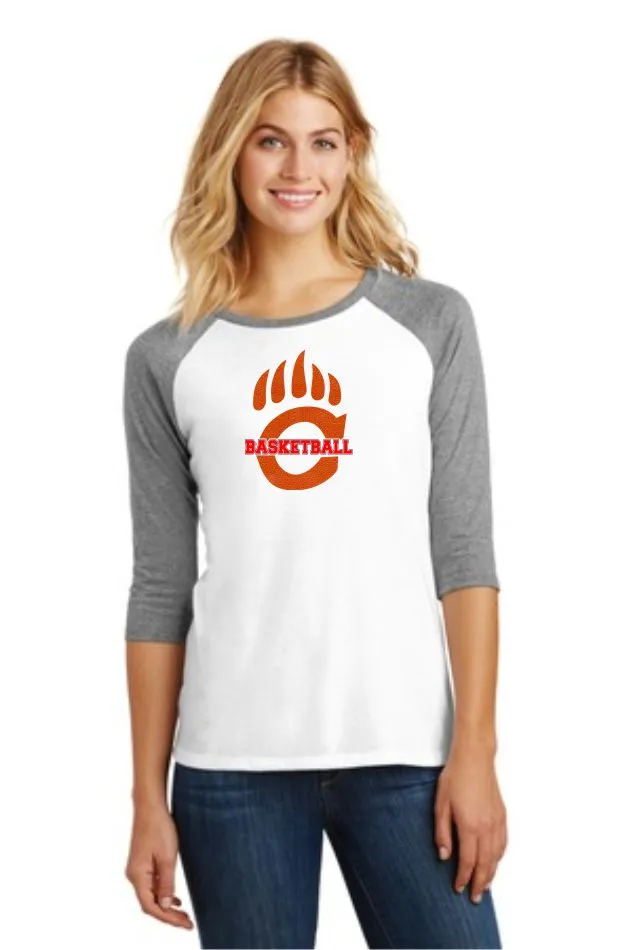 Chap Basketball Claw Ladies Raglan- Matte, Glitter, or Basketball Print