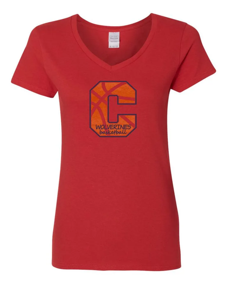 Chap Basketball Ladies C Tee- Matte Glitter or Basketball Print