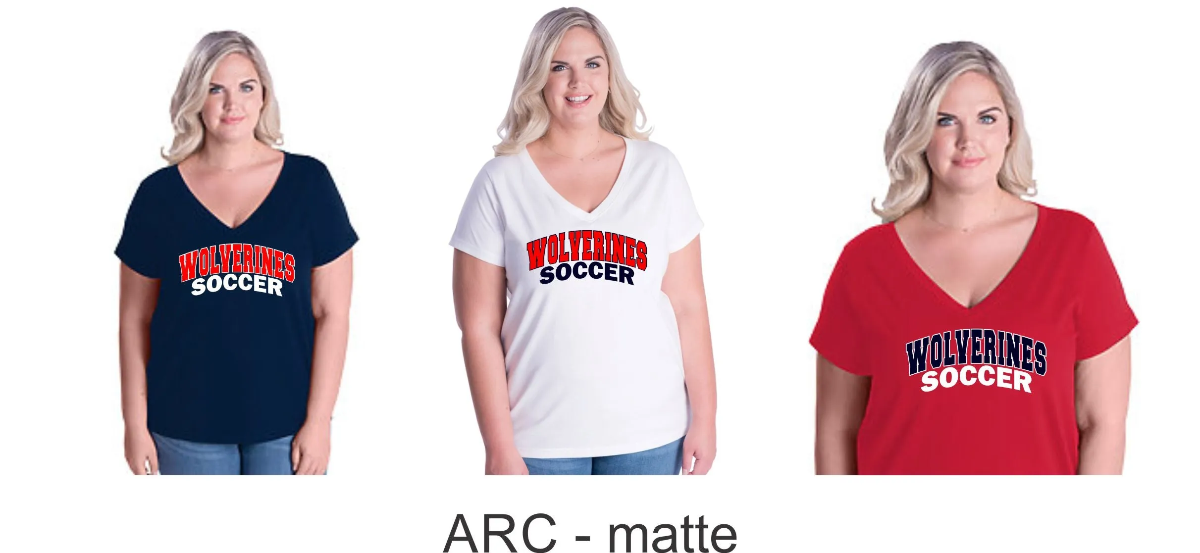 Chap Soccer Curvy Ladies Tee in 5 Designs- Matte or Glitter