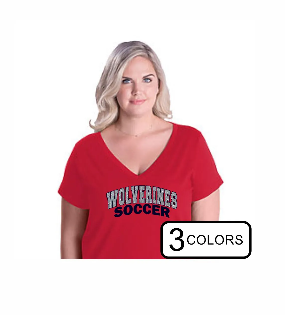 Chap Soccer Curvy Ladies Tee in 5 Designs- Matte or Glitter