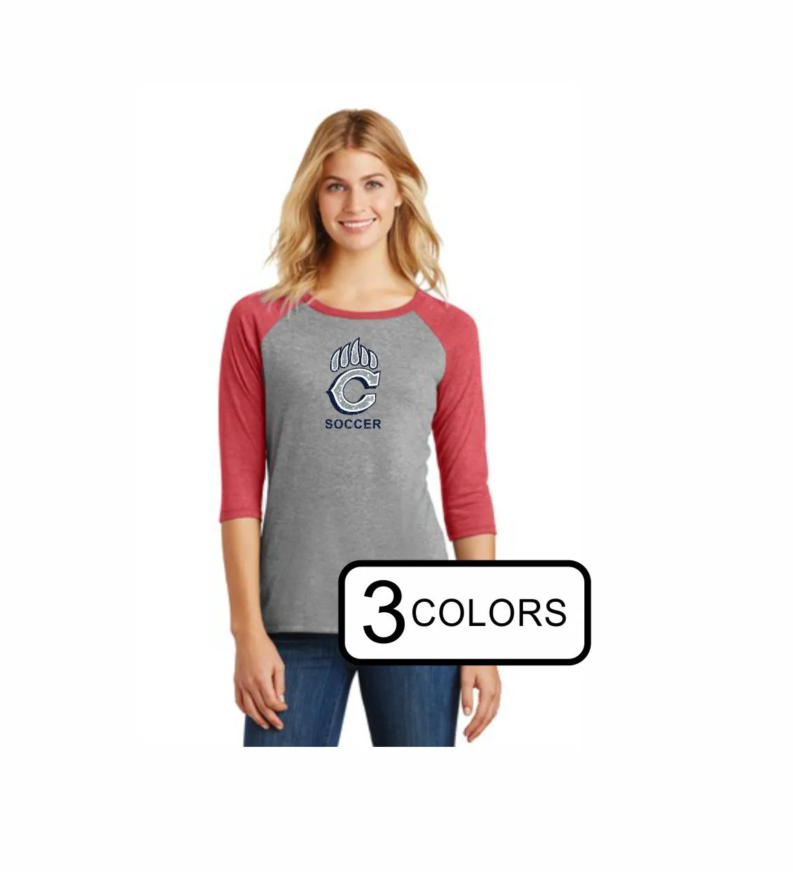 Chap Soccer Ladies Raglan -5 designs - Matte or Glitter