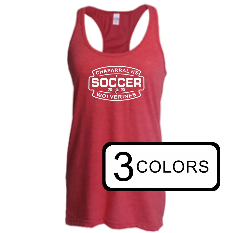 Chap Soccer Racerback Tank- 5 designs- Matte or Glitter