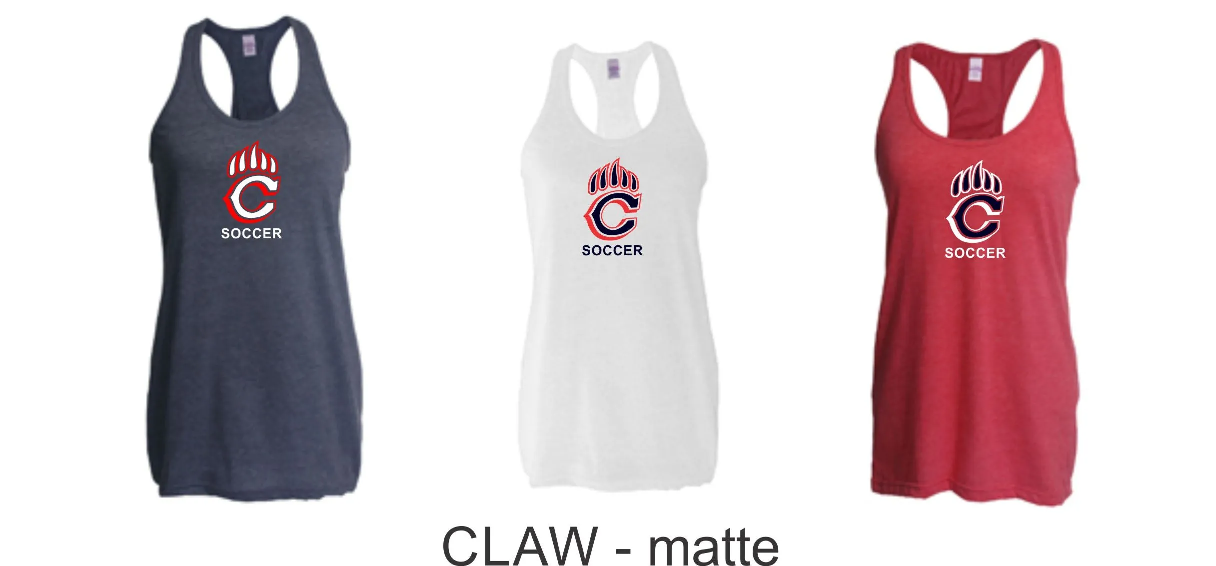 Chap Soccer Racerback Tank- 5 designs- Matte or Glitter