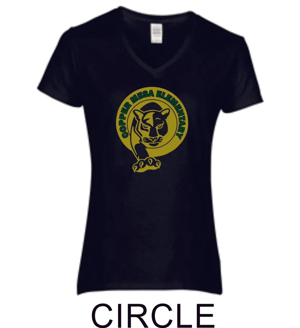 CME Circle Design Ladies Short Sleeve Tee- Matte or Glitter