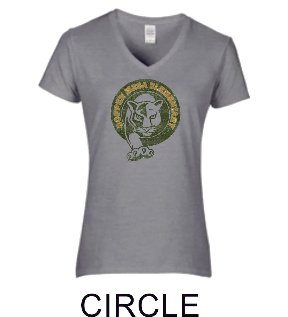 CME Circle Design Ladies Short Sleeve Tee- Matte or Glitter