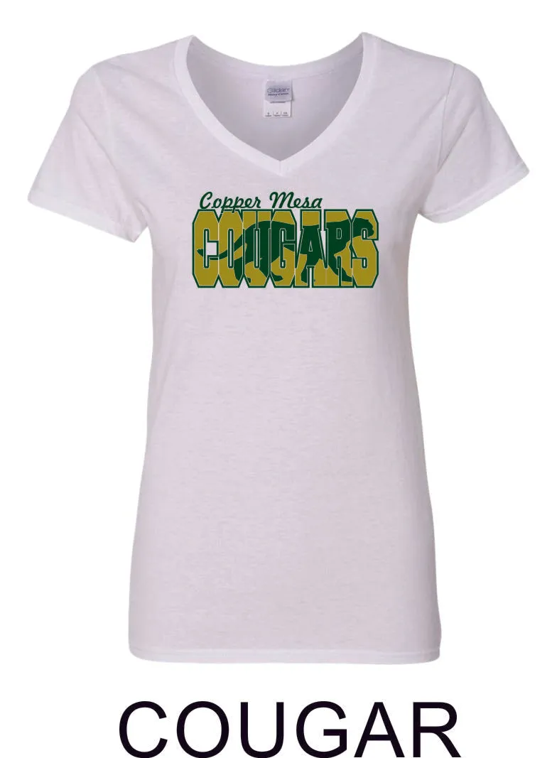 CME Cougar Design Ladies Short Sleeve Tee- Matte or Glitter