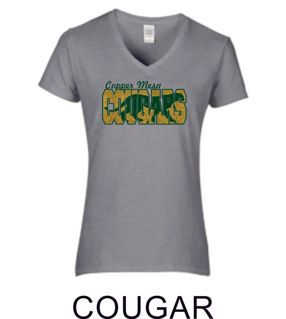 CME Cougar Design Ladies Short Sleeve Tee- Matte or Glitter