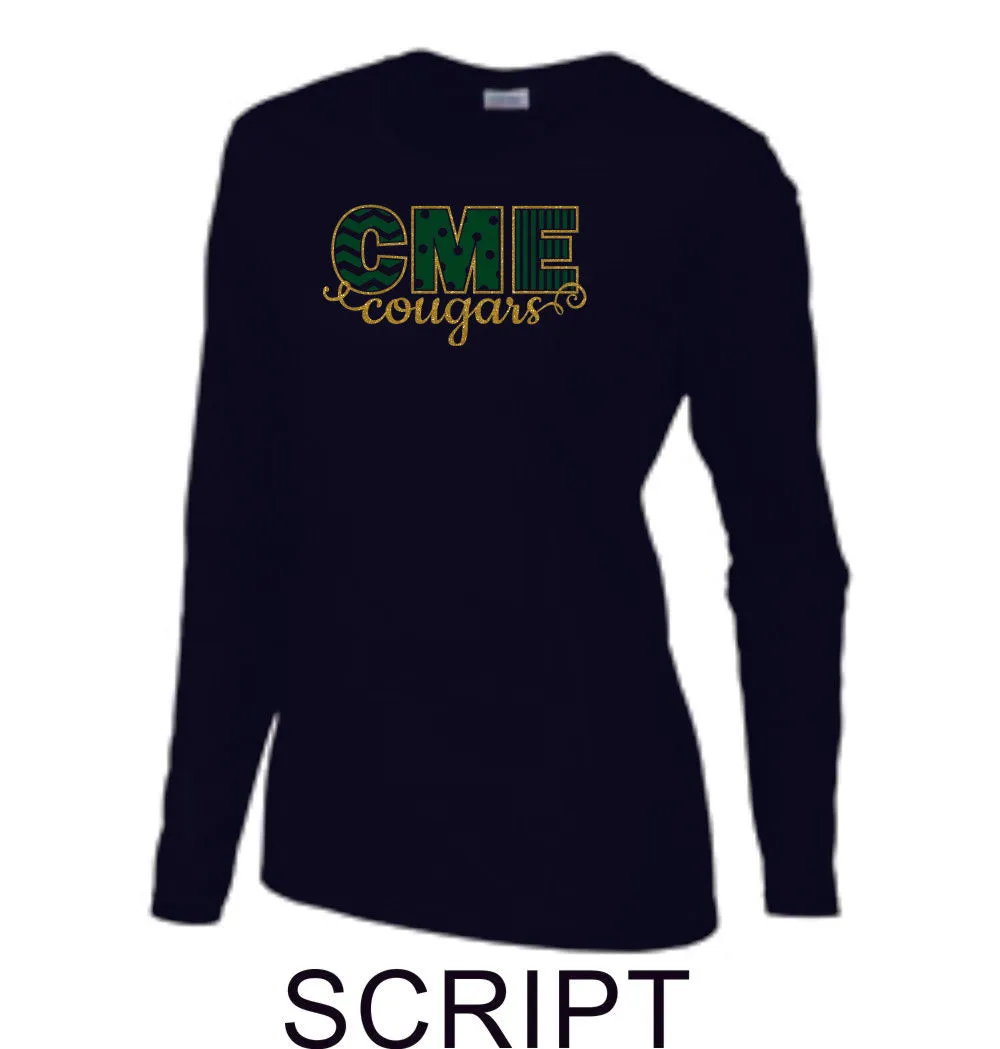 CME Ladies Long Sleeve Tee- 2 Designs- Matte or Glitter