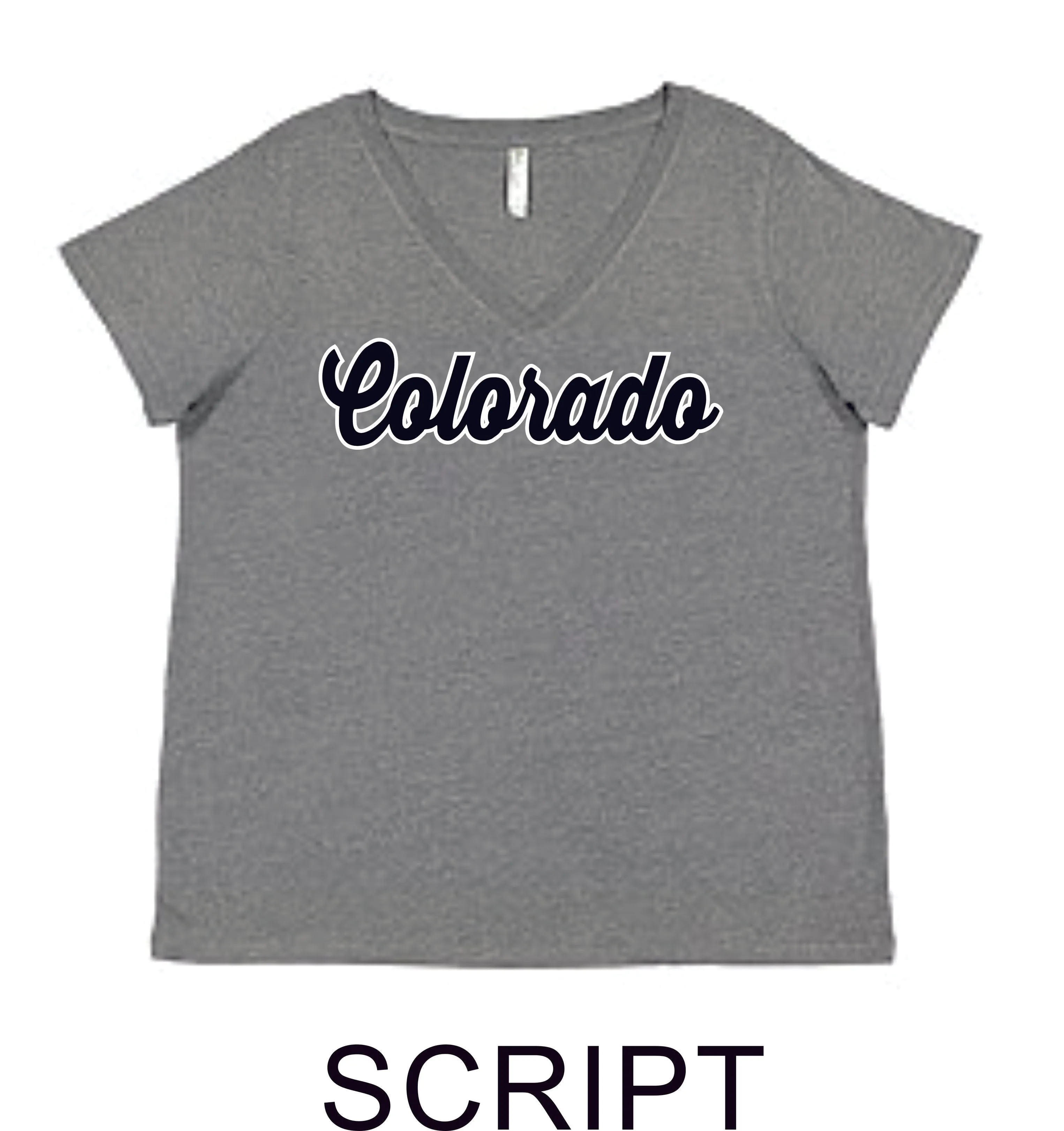 CO Baseball Curvy Ladies Tee- 7 designs- Matte or Glitter