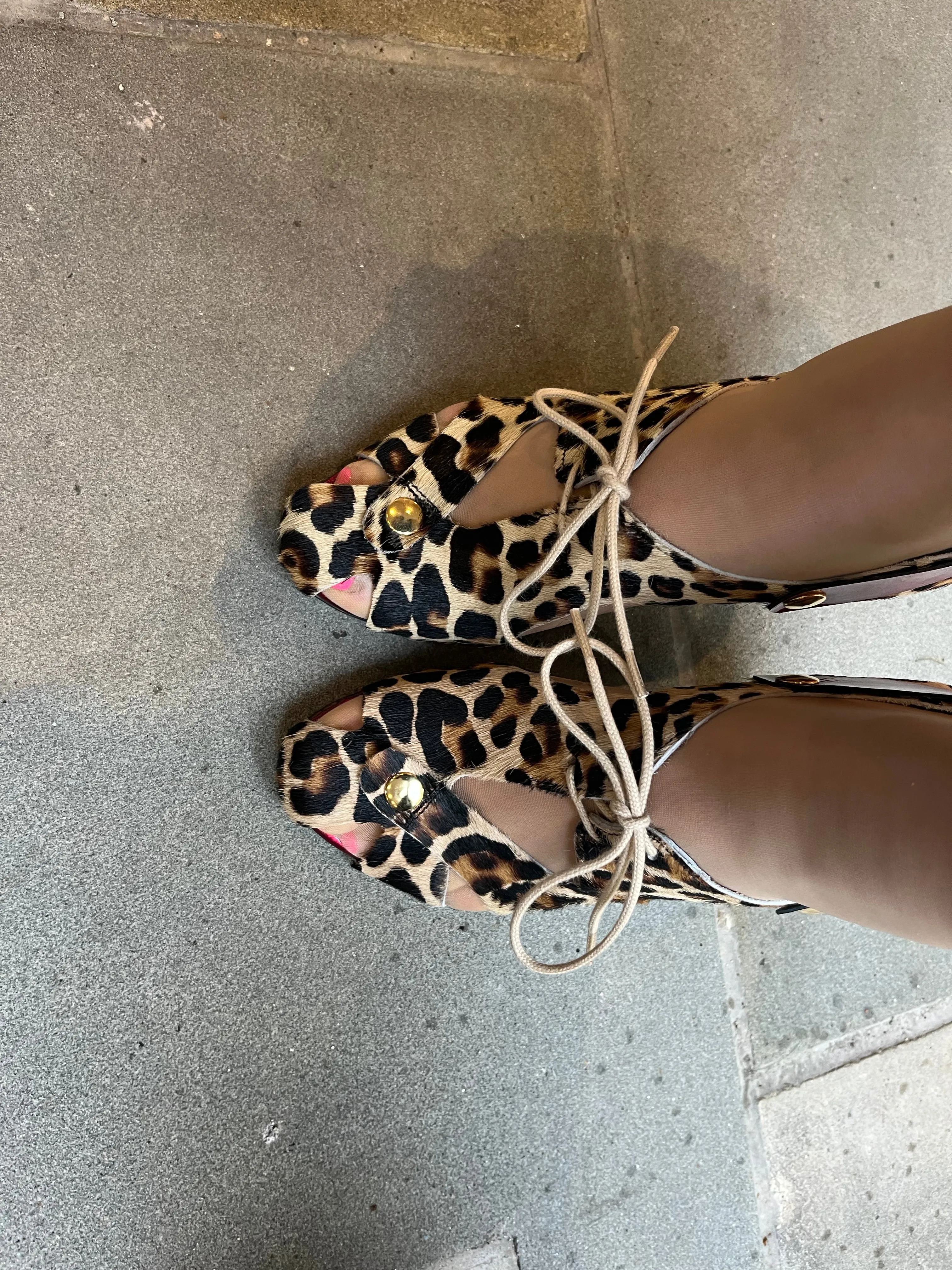 Coco-Leopard/Red heel sandal