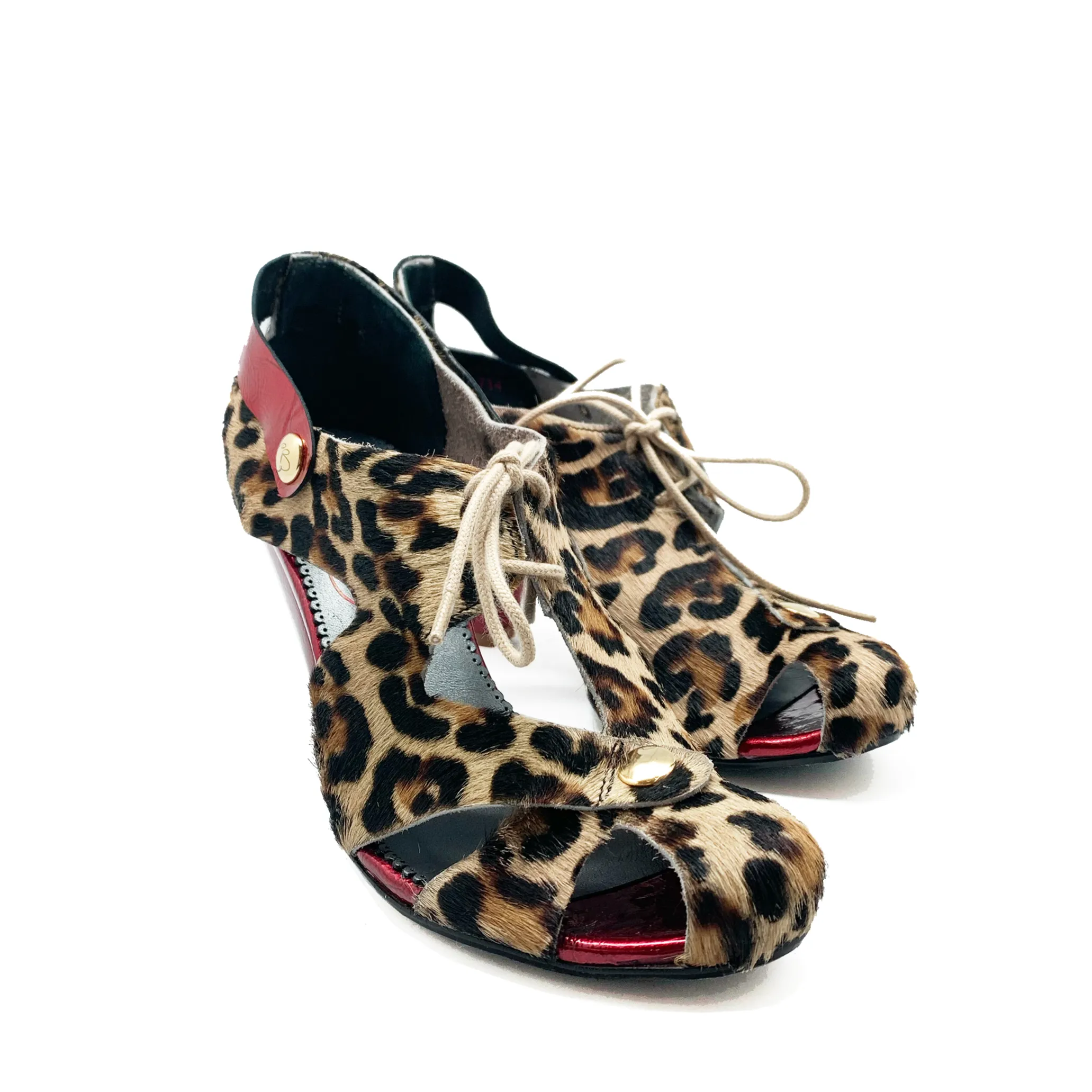 Coco-Leopard/Red heel sandal