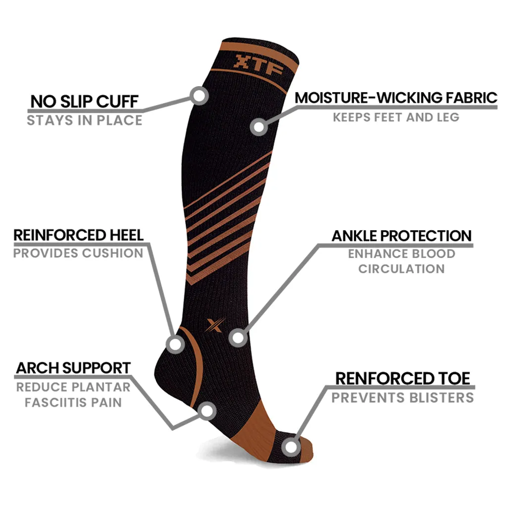 Copper Compression Striped Knee-high Socks