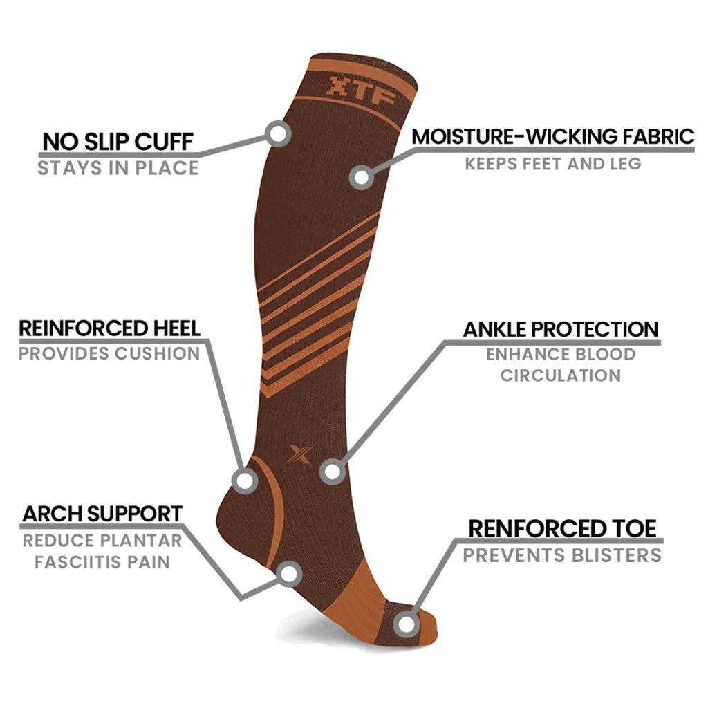 Copper Compression Striped Knee-high Socks