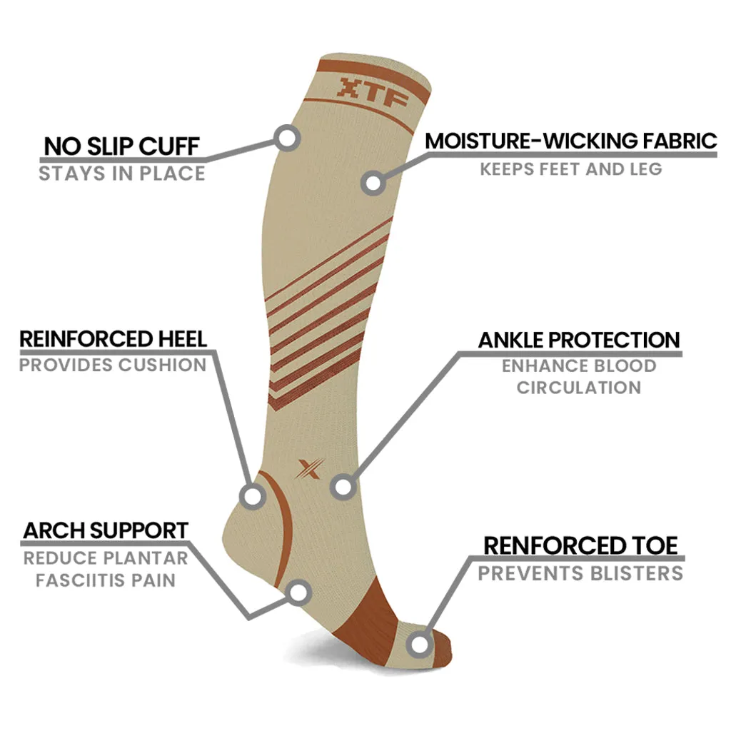 Copper Compression Striped Knee-high Socks