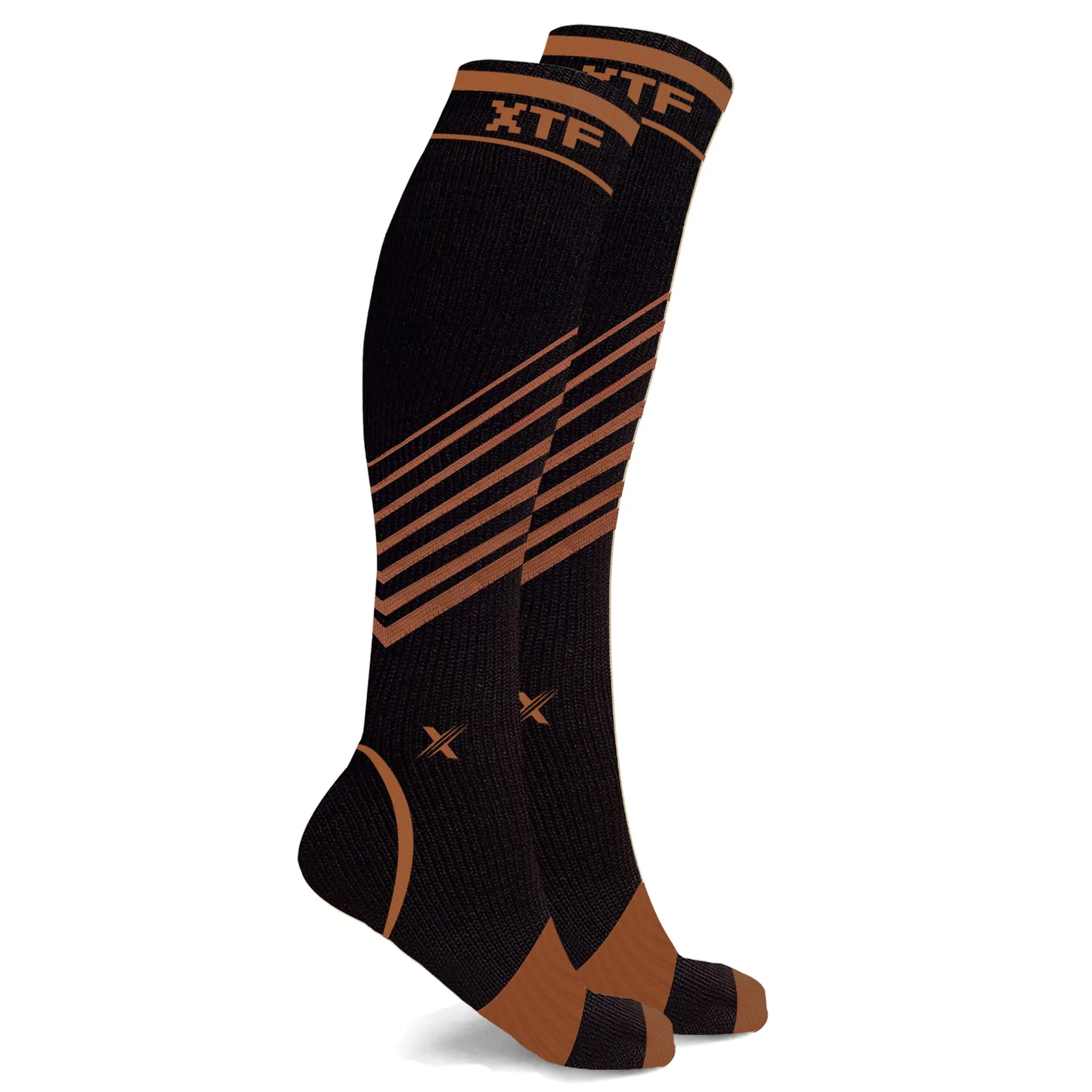 Copper Compression Striped Knee-high Socks