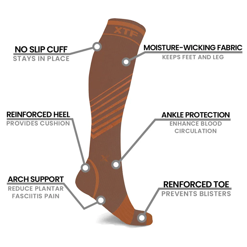 Copper Compression Striped Knee-high Socks