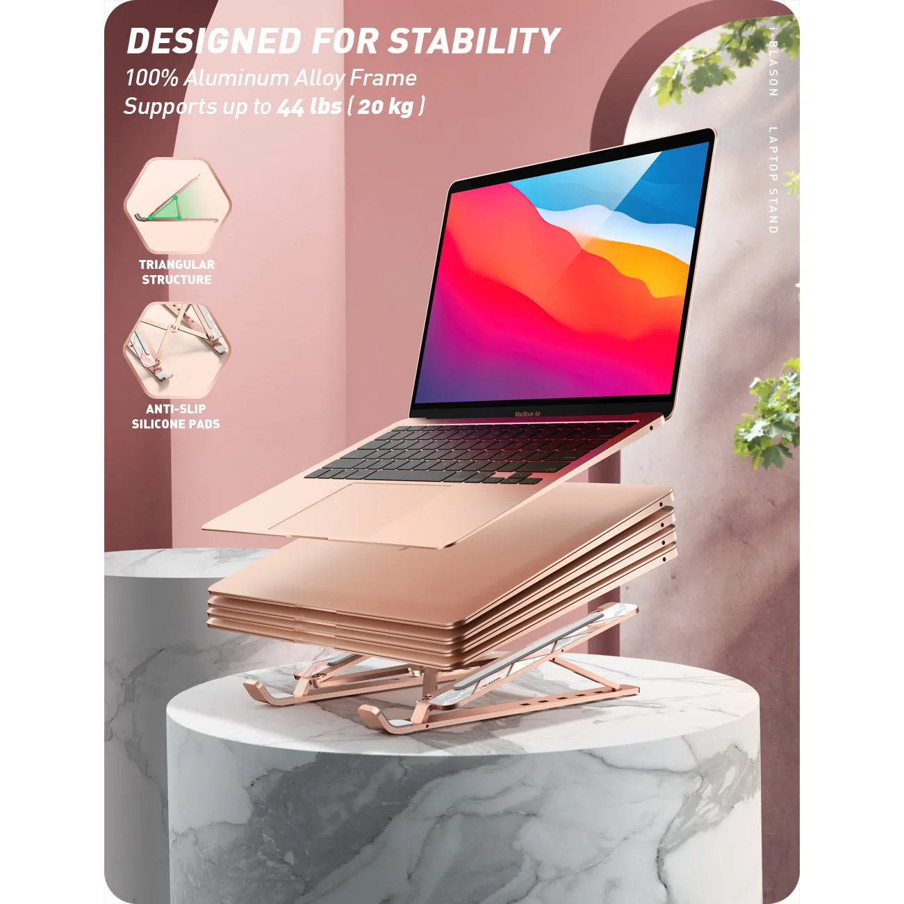 Cosmo Laptop Stand - Marble Pink