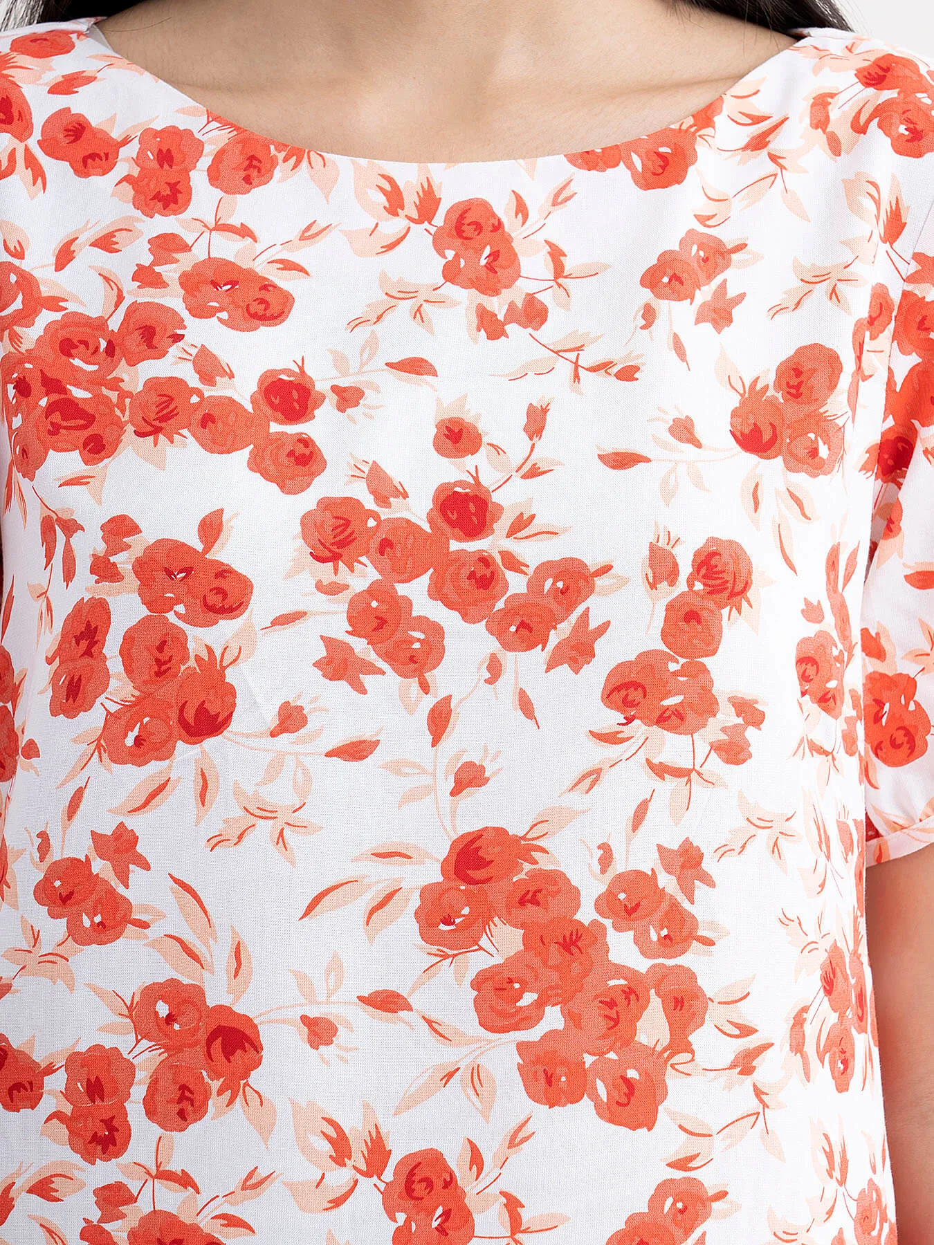 Cotton Floral Top - White