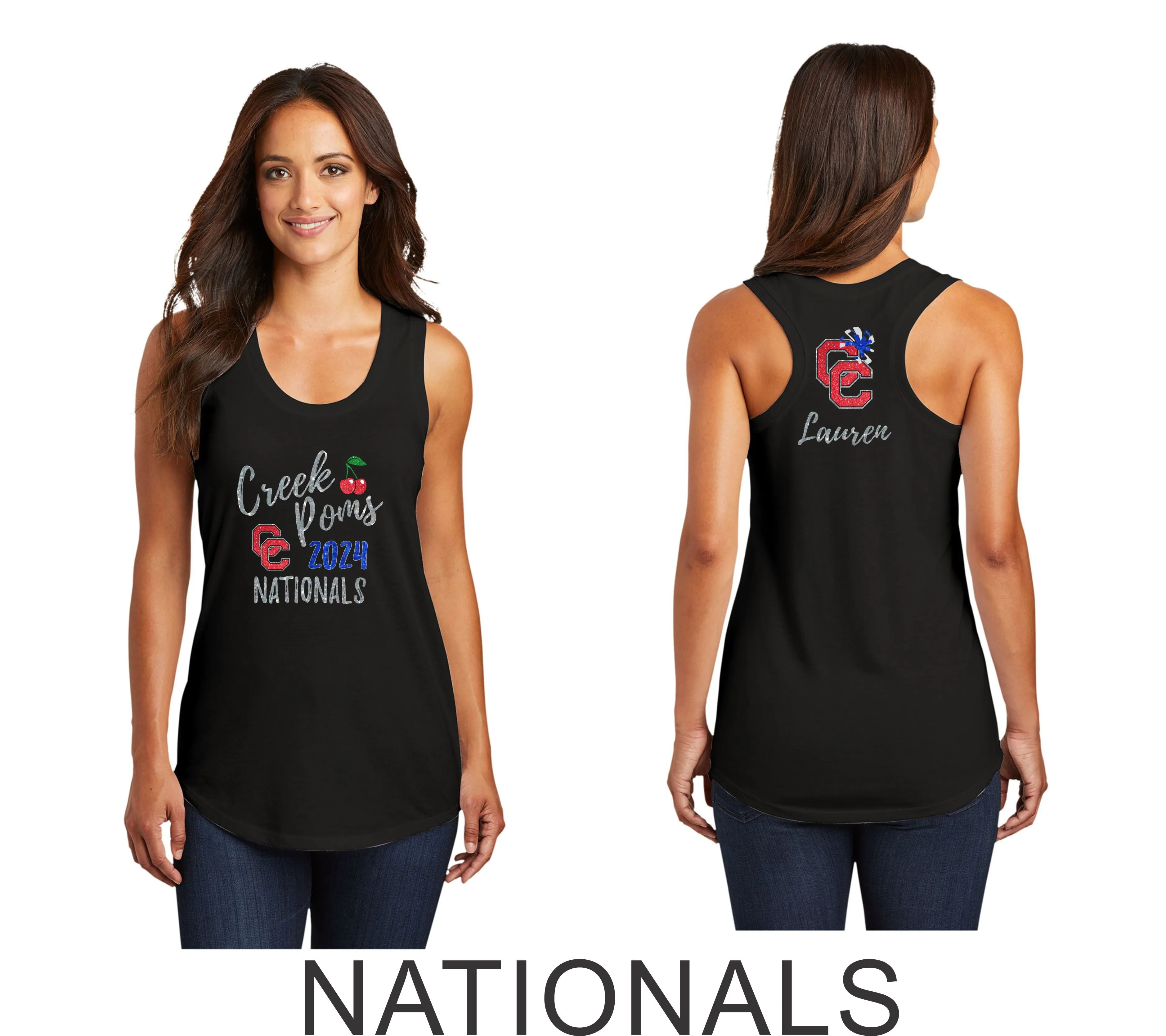 Creek Poms Triblend Ladies Tank- 5 designs