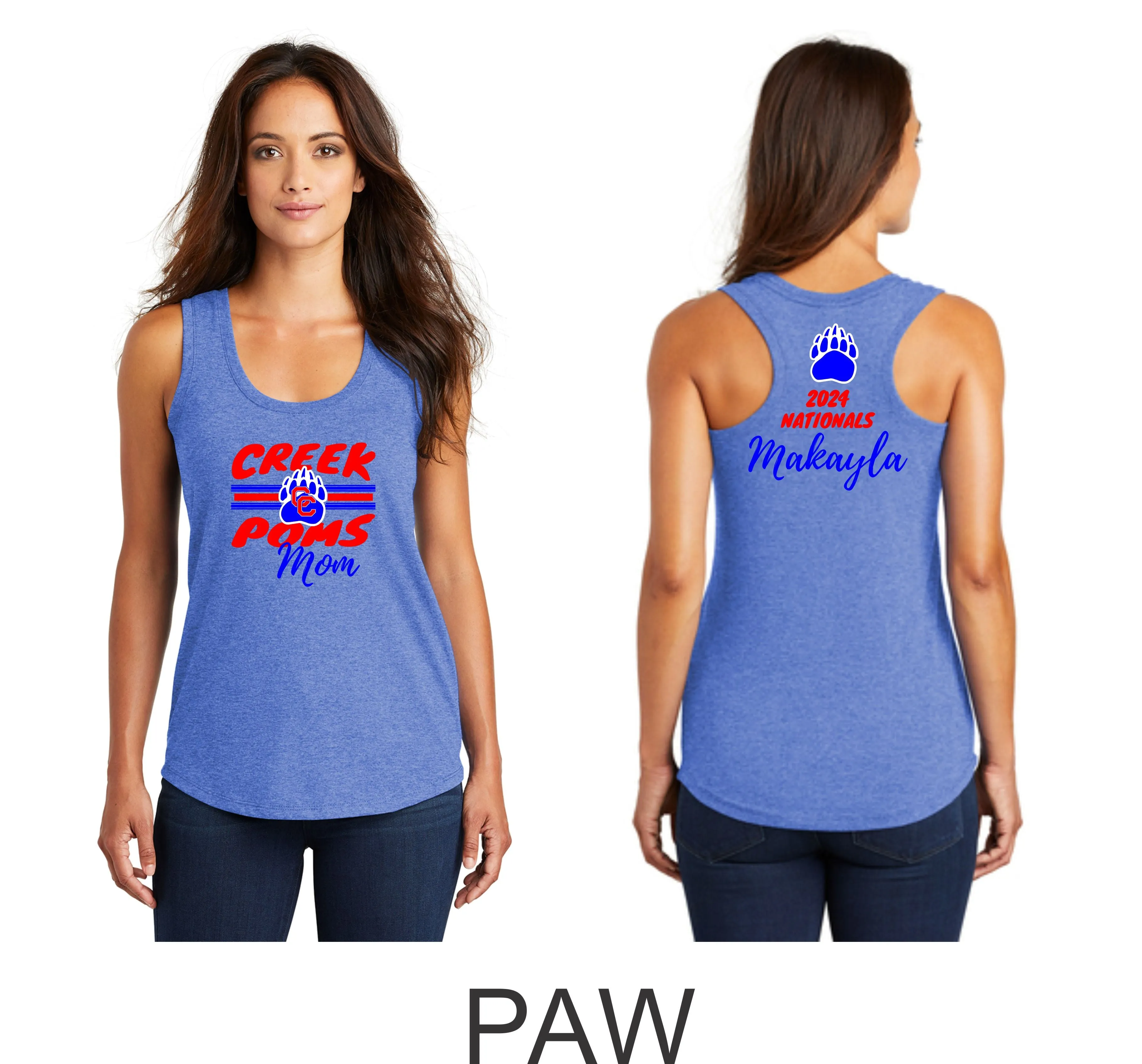 Creek Poms Triblend Ladies Tank- 5 designs